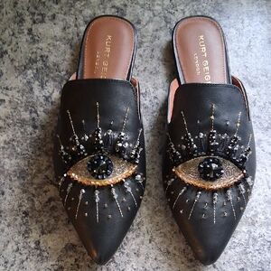 Kurt Geiger Black Eye Embellished Mules